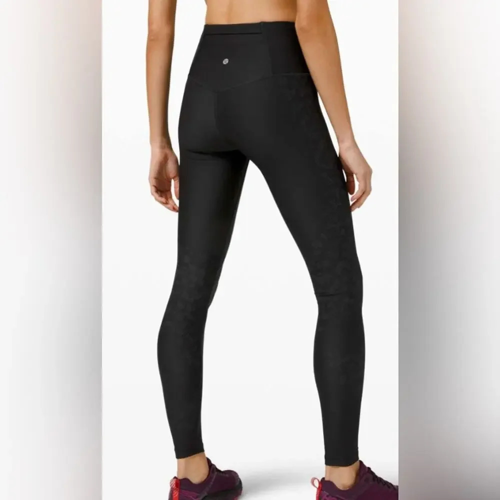 Lululemon Mapped Out High Rise Tight Camo Black Gray Size 4
